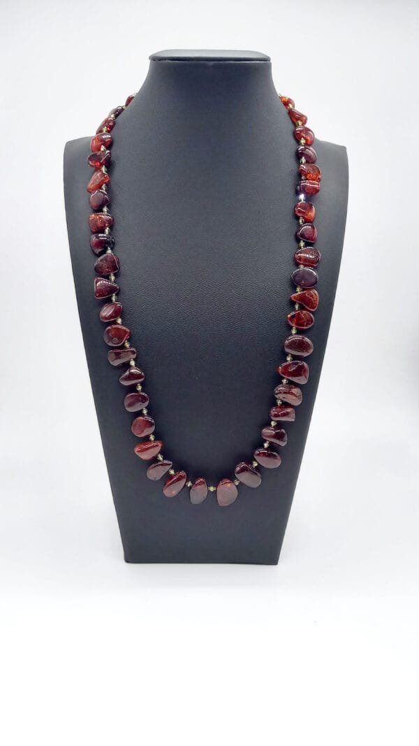 Collar de ámbar y circon natural