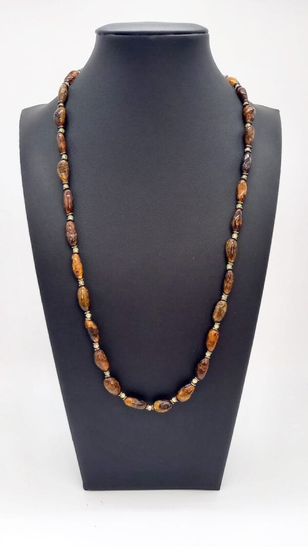 Collar de ámbar circon y hematite
